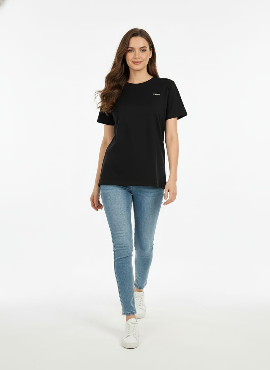 JET BLACK 100% SUPIMA COTTON TEE