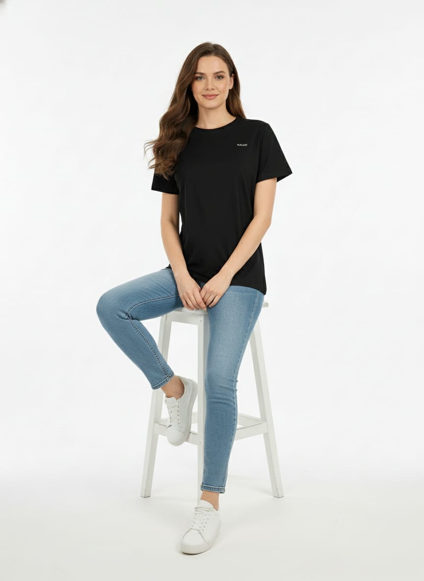 JET BLACK 100% SUPIMA COTTON TEE