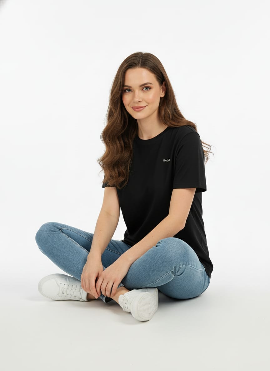 JET BLACK 100% SUPIMA COTTON TEE