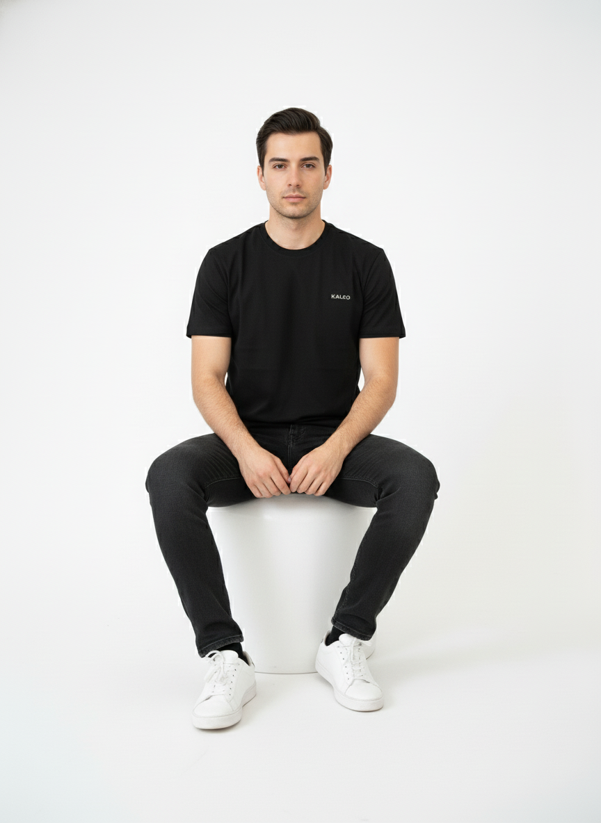 JET BLACK 100% SUPIMA COTTON TEE