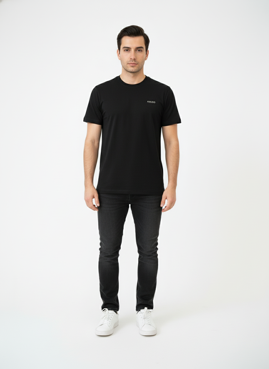 JET BLACK 100% SUPIMA COTTON TEE