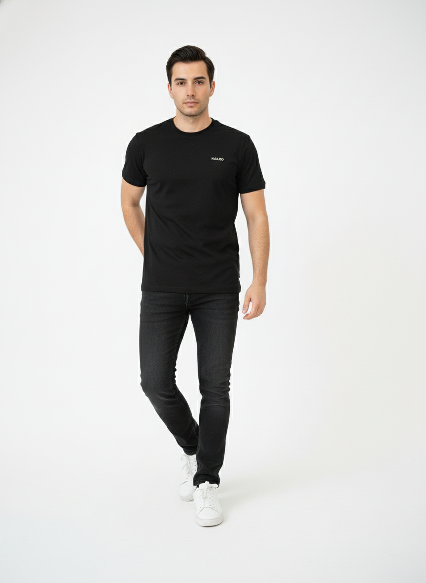 JET BLACK 100% SUPIMA COTTON TEE