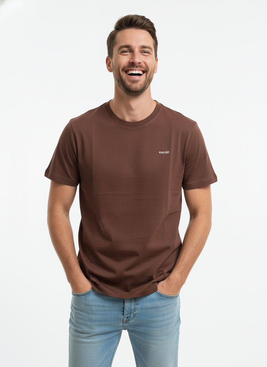 EARTH BROWN 100% SUPIMA COTTON TEE