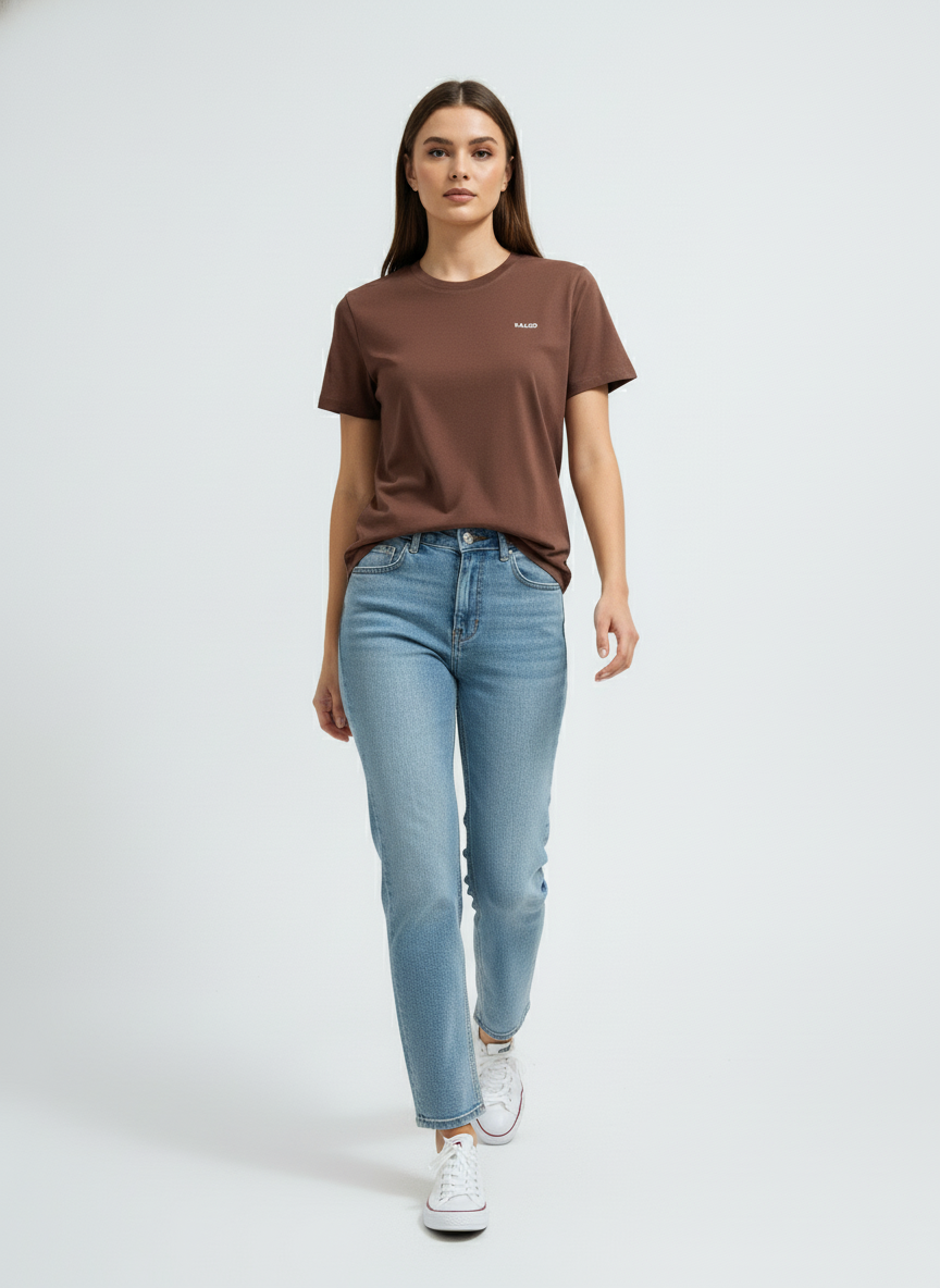 EARTH BROWN 100% SUPIMA COTTON TEE