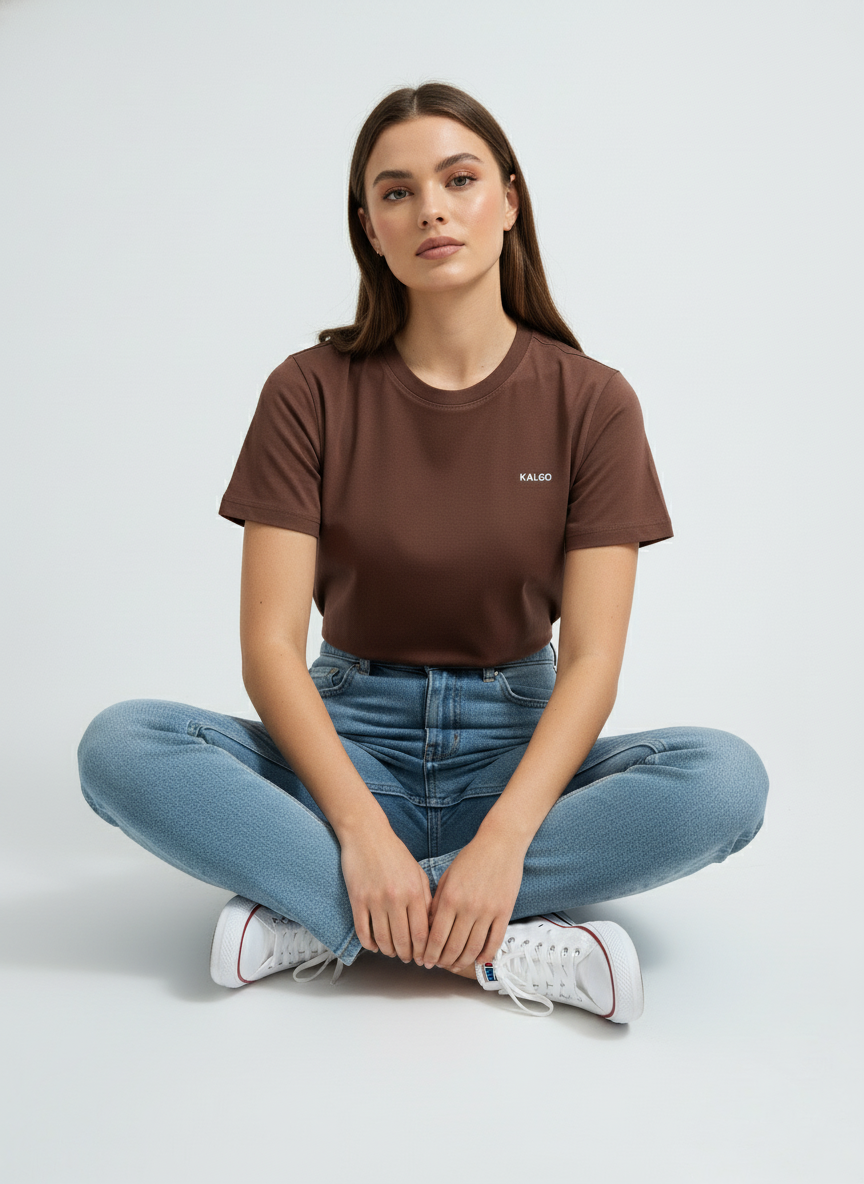 EARTH BROWN 100% SUPIMA COTTON TEE