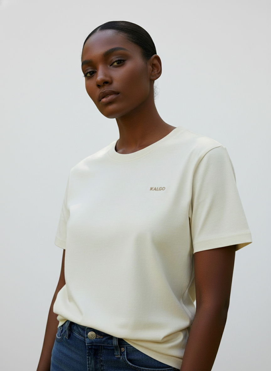 LATTE BEIGE 100% SUPIMA COTTON TEE