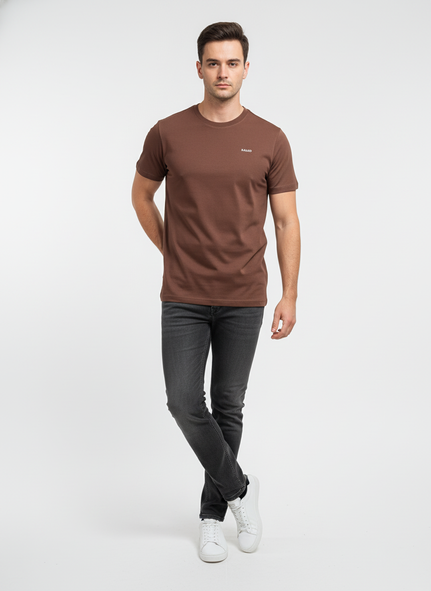EARTH BROWN 100% SUPIMA COTTON TEE