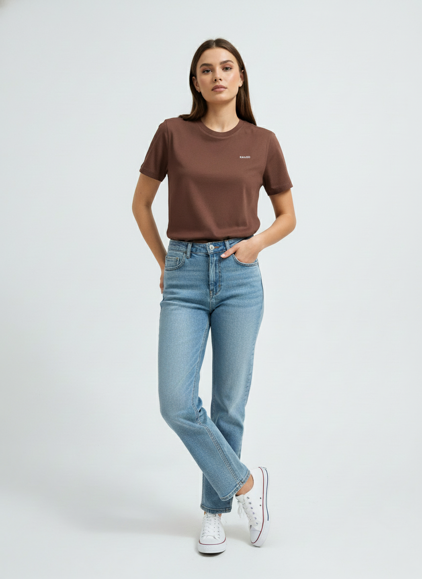 EARTH BROWN 100% SUPIMA COTTON TEE